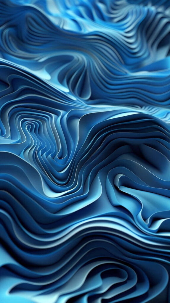Abstract Blue Waves Wallpaper: Textured Ocean Depths Background