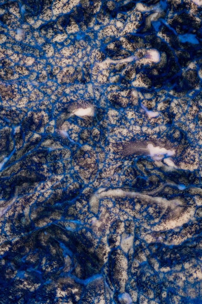 Dynamic Blue and White Abstract Wallpaper - Fluid Paint Design Background