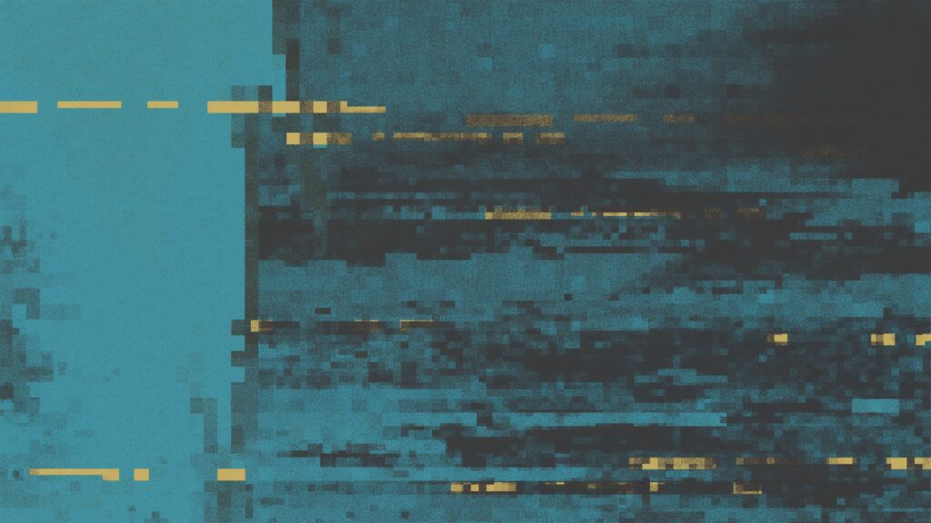 Abstract Blue and Teal Wallpaper with Dynamic Yellow Lines - 1920x1080