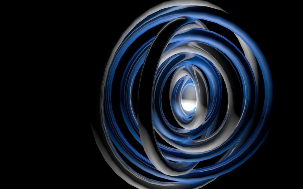 Mesmerizing Blue & Silver Abstract Wheel Design Wallpaper Background