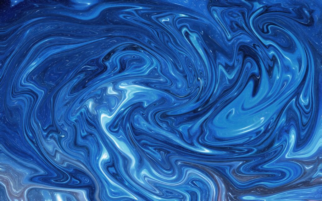 Abstract Blue & White Wavy Wallpaper - Liquid Ripple Design