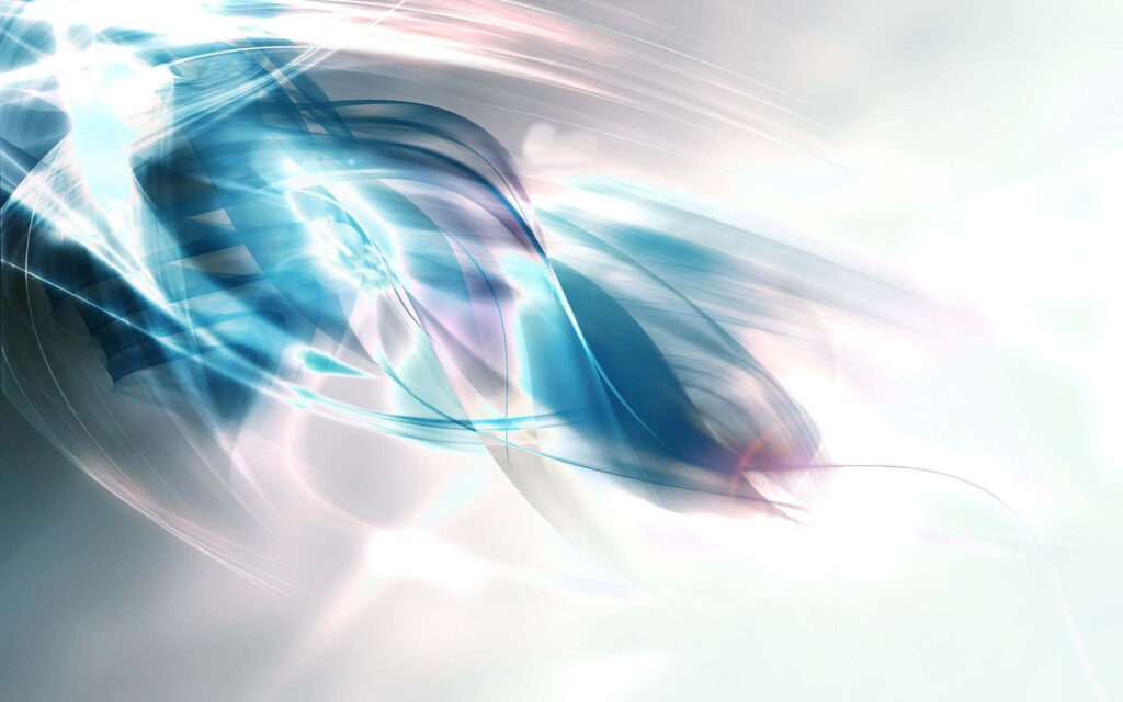 Abstract Flowing Wallpaper in Cool Blue & White Tones