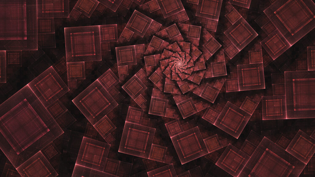 Abstract Brown Squares Wallpaper: Spiraled Depth & Movement Background