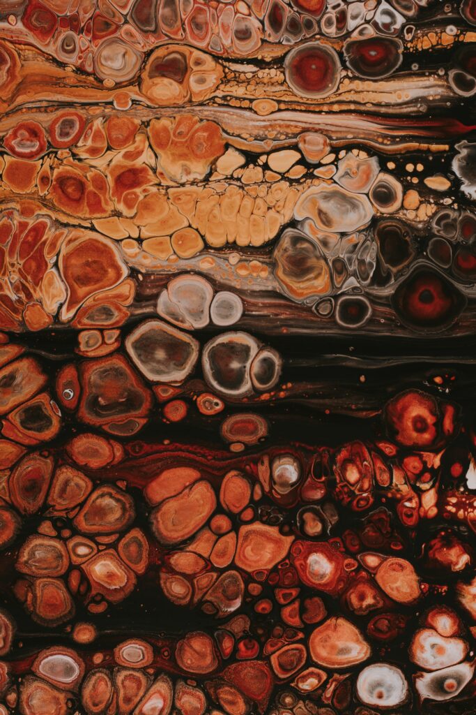 Abstract Brown and Beige Wallpaper: Fluid Paint-Like Patterns