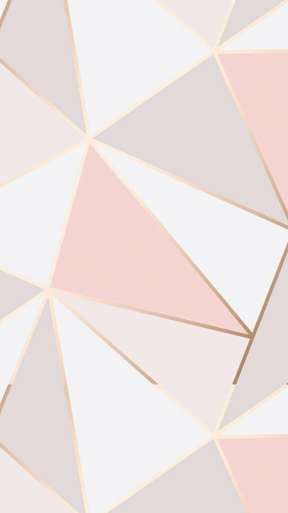 Geometric Abstractions Unleashed: An Elegant Rose Gold Wallpaper for Your iPhone