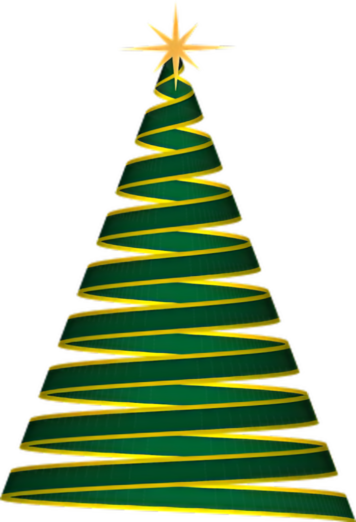 Modern Abstract Christmas Tree Wallpaper with Festive Ribbons