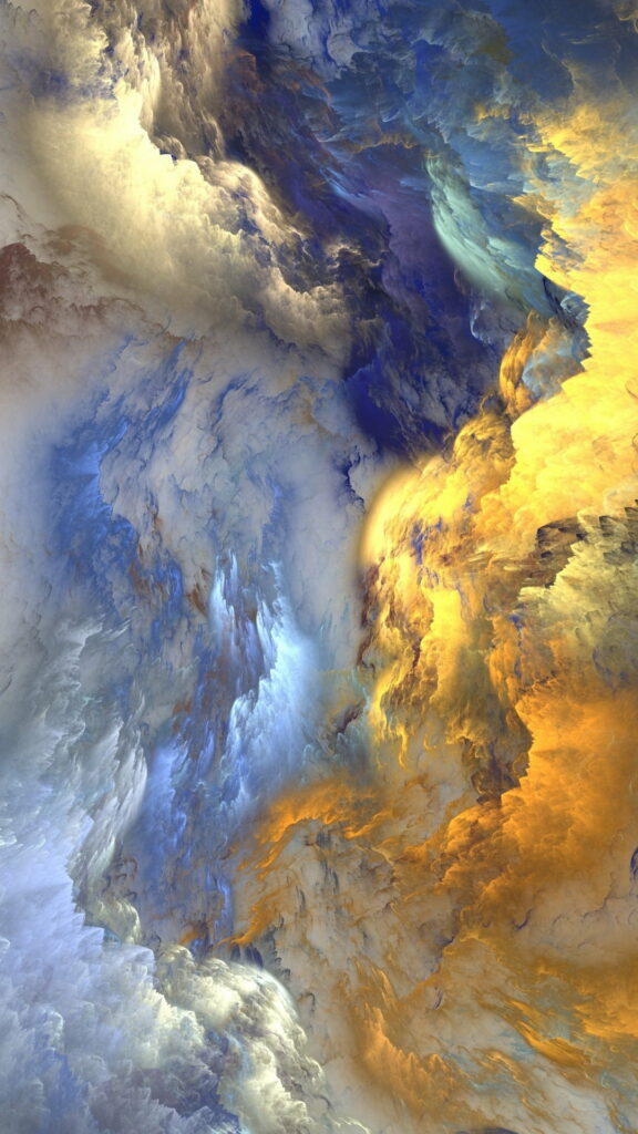 Vibrant Cloudscape: Abstract HD Phone Wallpaper in 1080x1920 Resolution