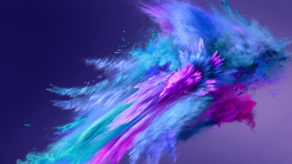 Vibrant Burst: Abstract Color Explosion in Blue and Pink - A Captivating 4K Wallpaper Splash!