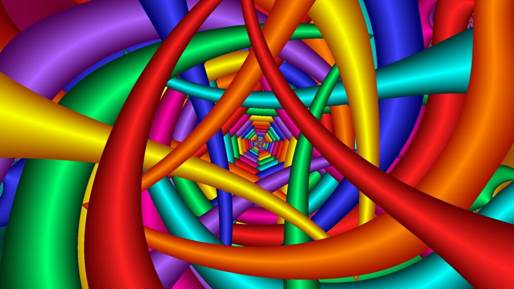 Ethereal Kaleidoscope: A Vibrant Journey Through Abstract Colorful Tunnel — HD Wallpaper Background Photo