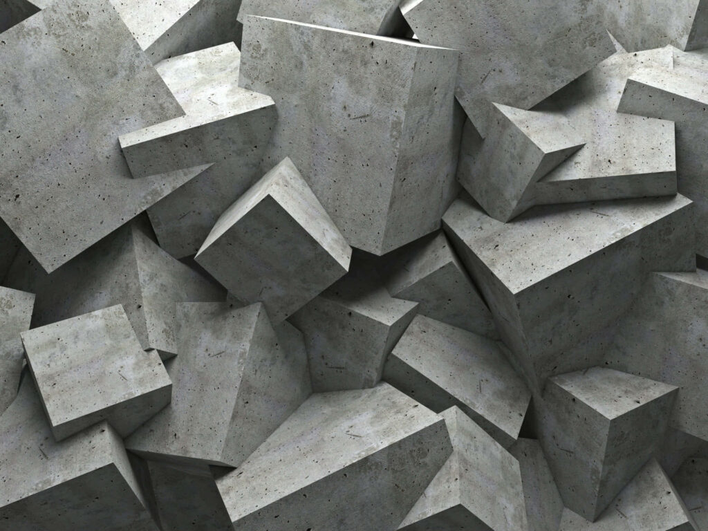 Abstract Concrete Wallpaper: Rugged Geometric Landscape Design
