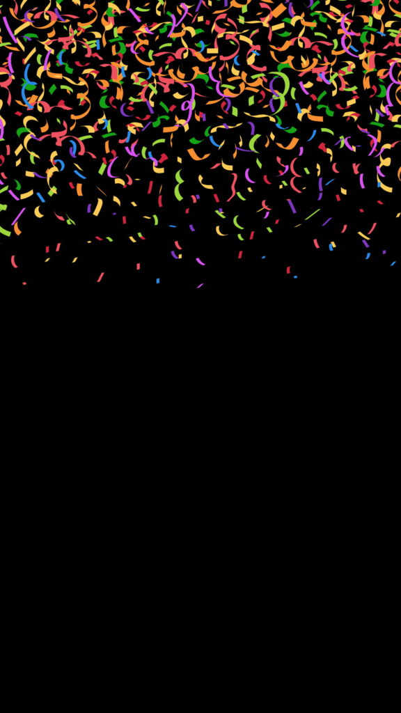 Colorful Abstract Celebration: Vibrant Confetti art on OLED with HD Black Background Wallpaper
