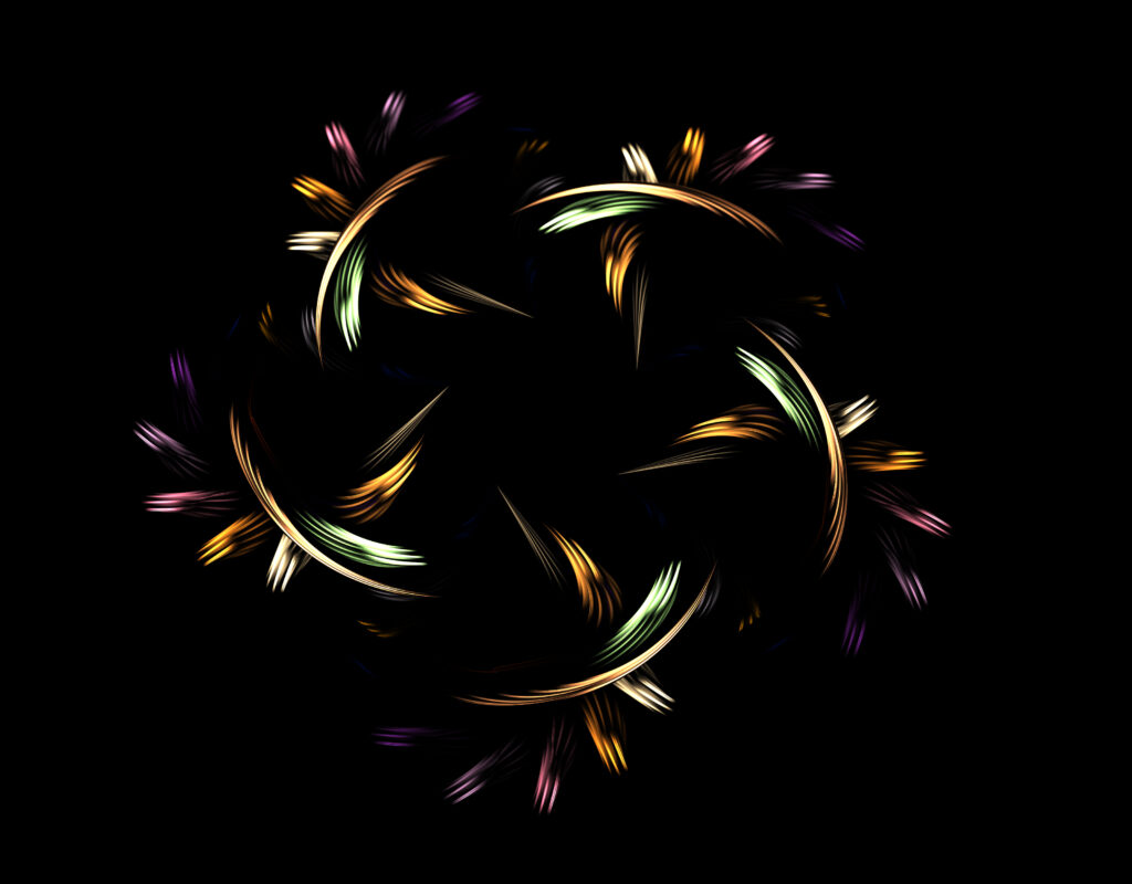 Dark Abstract Wallpaper: Vivid Circular Fractal Design Background