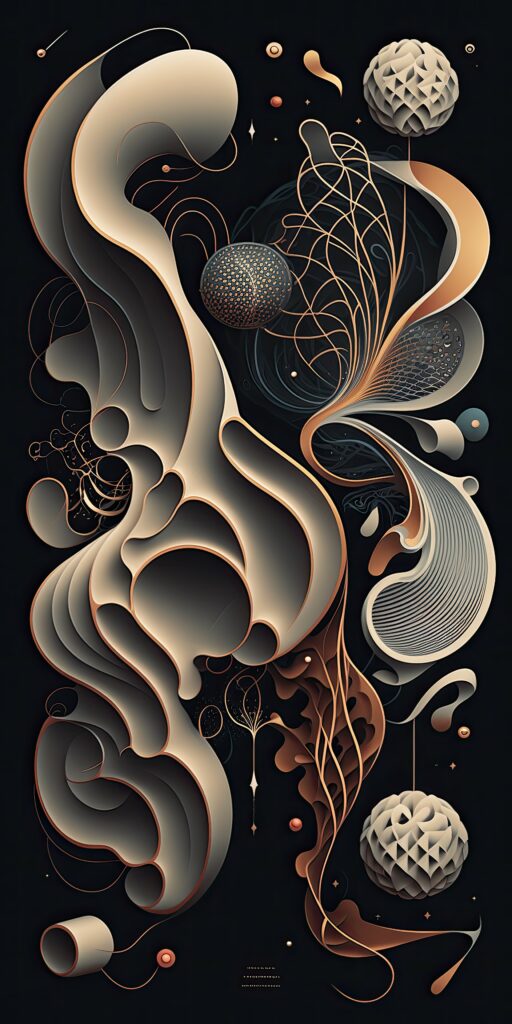 Dynamic Abstract Wallpaper: Dark Background with Intertwining Lines