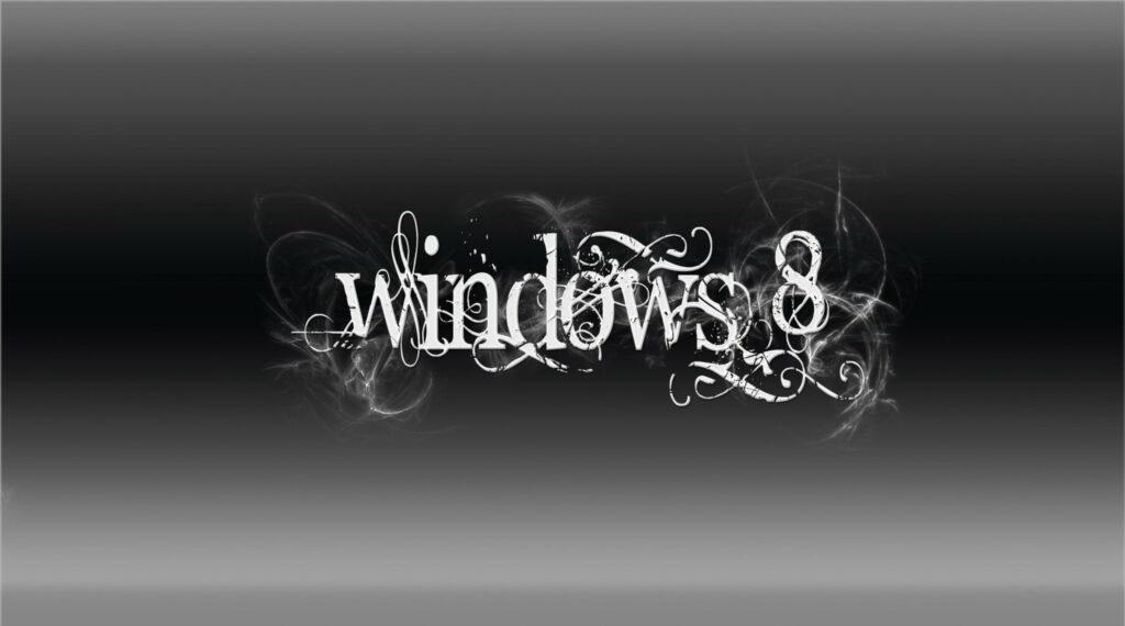 Abstract Computer: Windows 8 Dark Logo in HD Wallpaper Background