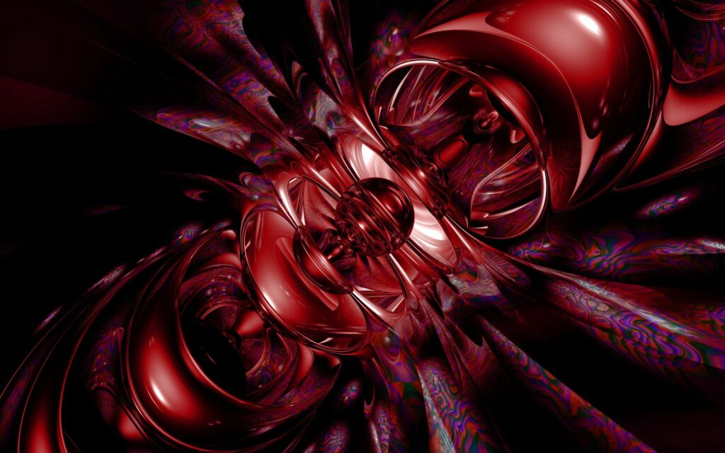 Vibrant Deep Red Abstract Wallpaper with Metallic Textures