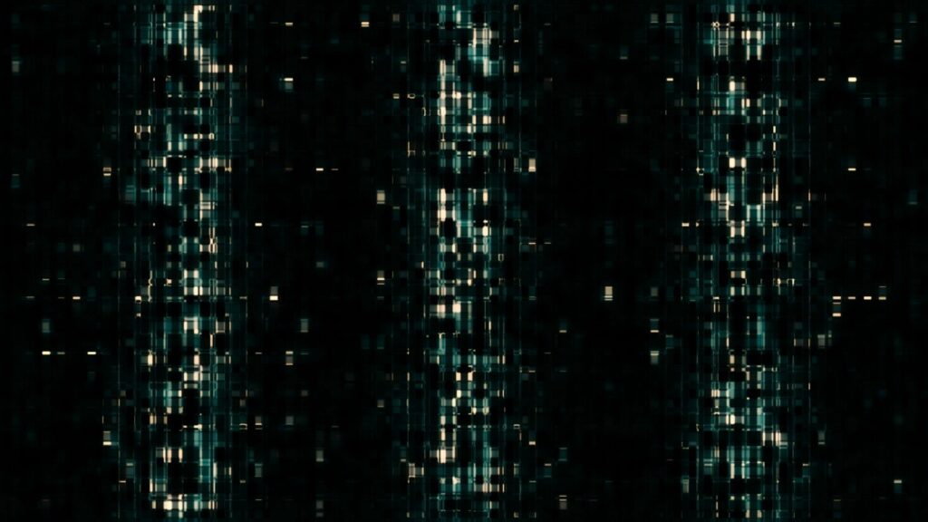 Abstract Digital Matrix Wallpaper - Dark Grid Pattern 1920x1080