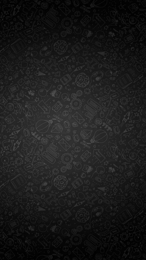 Abstract Doodle Icons on Black Background - Modern Wallpaper Design