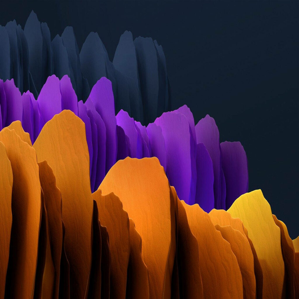 Vibrant Abstract Wallpaper: Earthy Orange & Purple Mountain Design