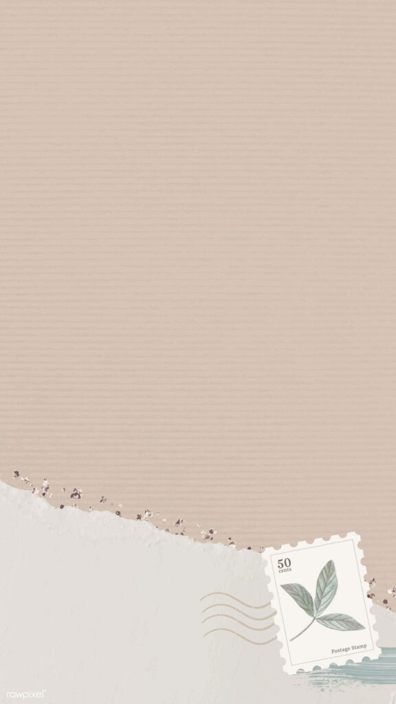 Abstract Design Adorned Beige-Themed Minimalist Vector Art with Postage Stamp Accent - Captivating Aesthetic Beige Background Snapshot Wallpaper