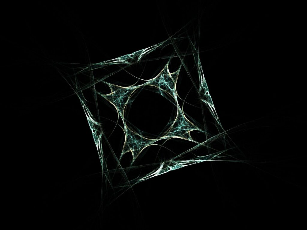 Ethereal Abstract Wallpaper: Smoke-Inspired Square Design on Black