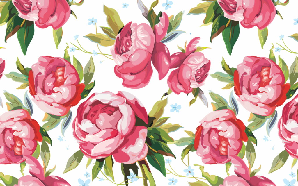 Whimsical Blooms: A Vibrant Floral Fantasy in Pink Peonies Wallpaper
