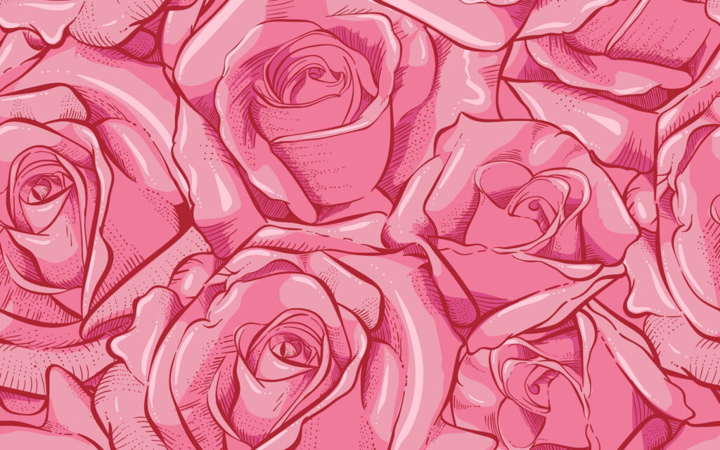 Abstract Floral Symphony: A 4K Wallpaper Journey of Pink Roses Patterns