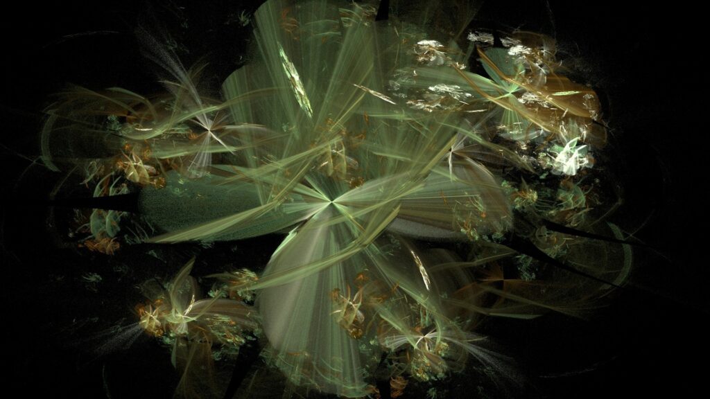 Abstract Floral Wallpaper: Swirling Shapes on Dark Background