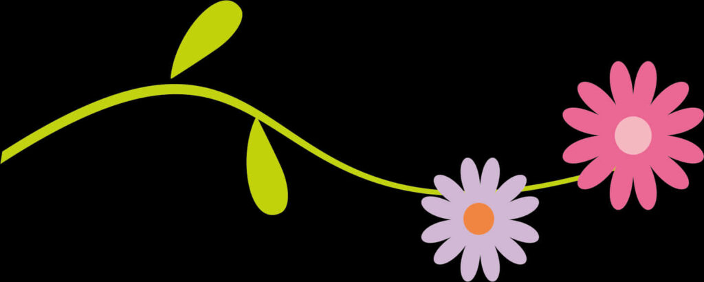 Abstract Floral Wallpaper: Pink & Lilac Flowers on Black Background
