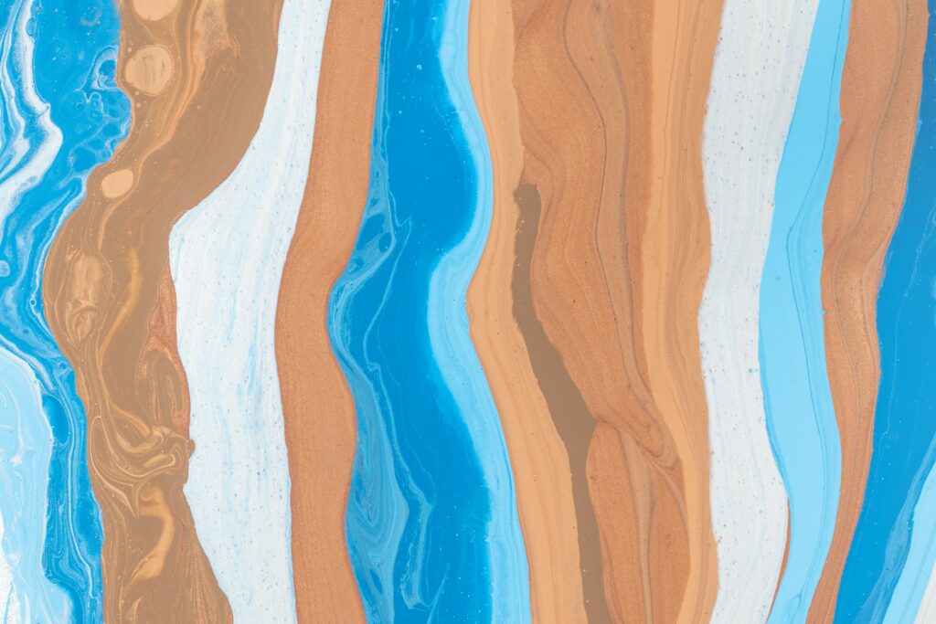 Captivating Abstract Wallpaper: Flowing Stripes in Blue & Brown