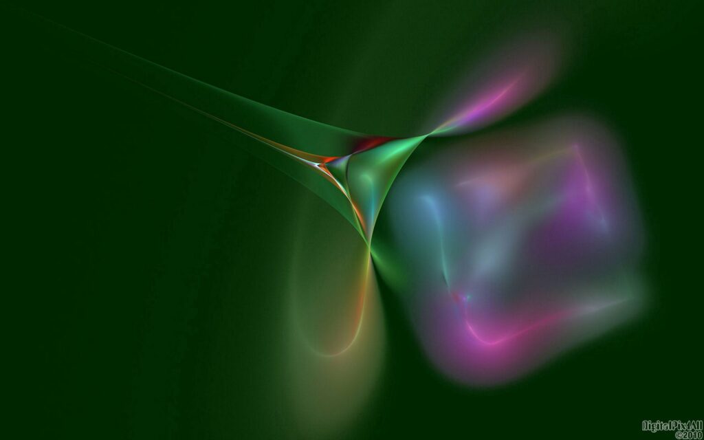 Abstract Fluid Lines Wallpaper - Dark Green Ethereal Background