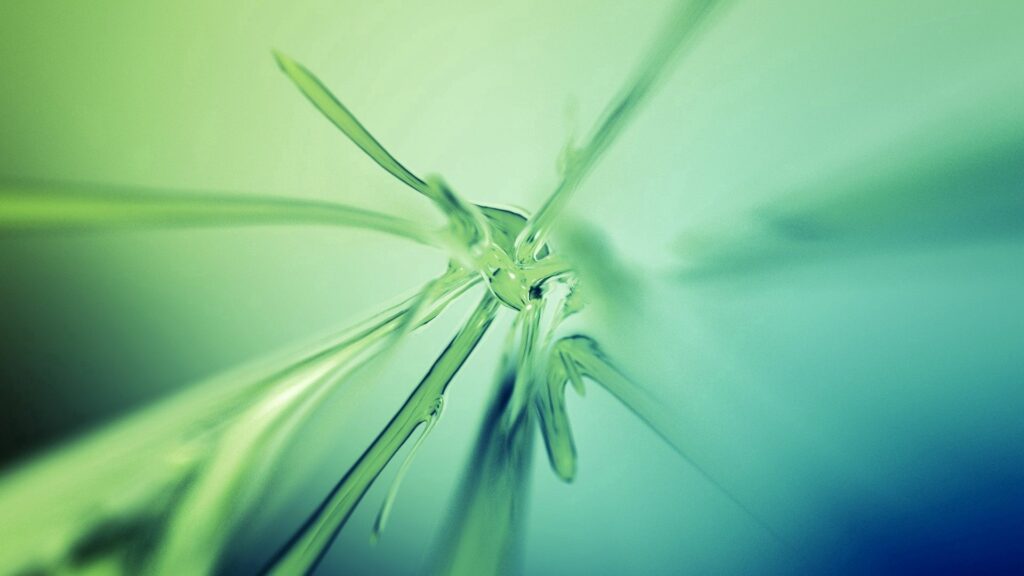 Fluid Shapes Abstract Wallpaper - Soft Green to Blue Gradient