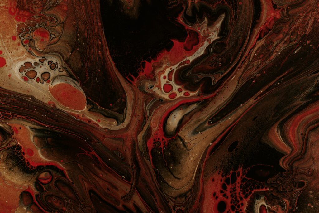 Fluid Abstract Wallpaper: Dark Red & Brown Swirling Patterns