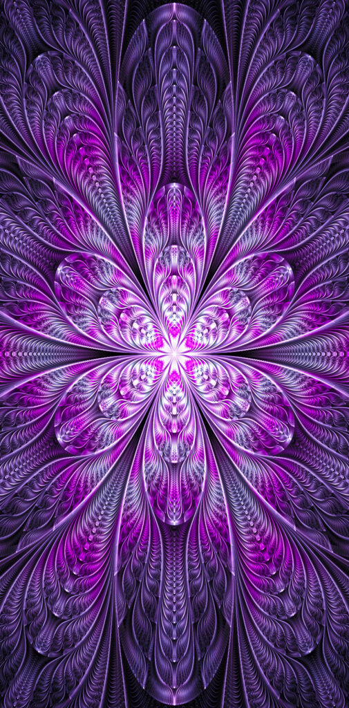 Purple Haze: A Stylish HD Phone Wallpaper Featuring Abstract Fractal Pattern and Digital Art