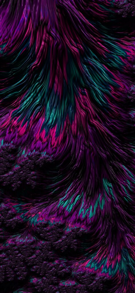 Vibrant Purple & Teal Fractal Wallpaper | Abstract Liquid Background