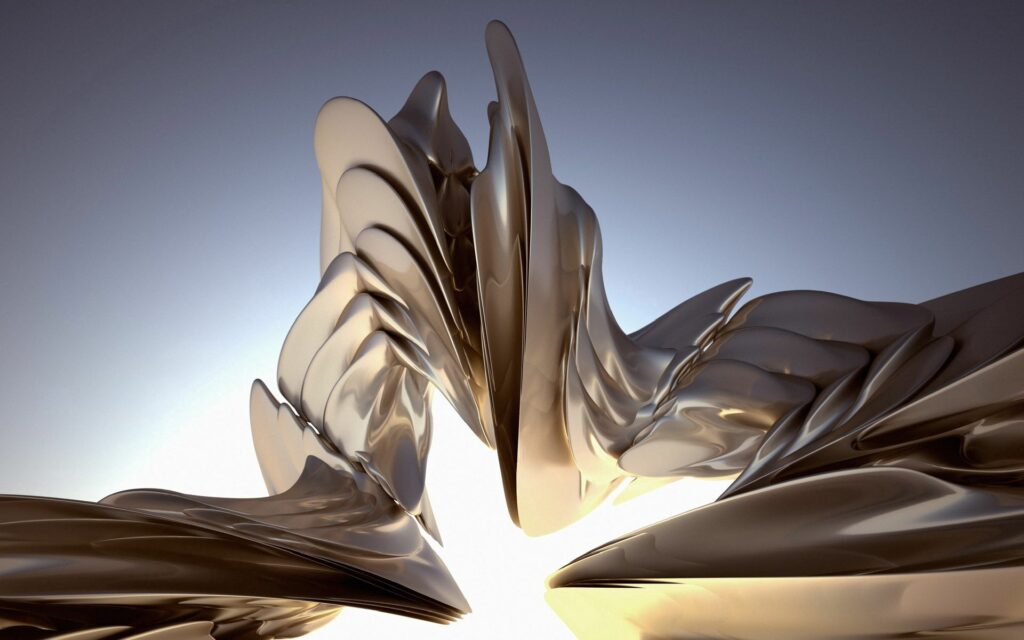 Futuristic Abstract Wallpaper: Metallic Design & Gradient Background 1920x1200