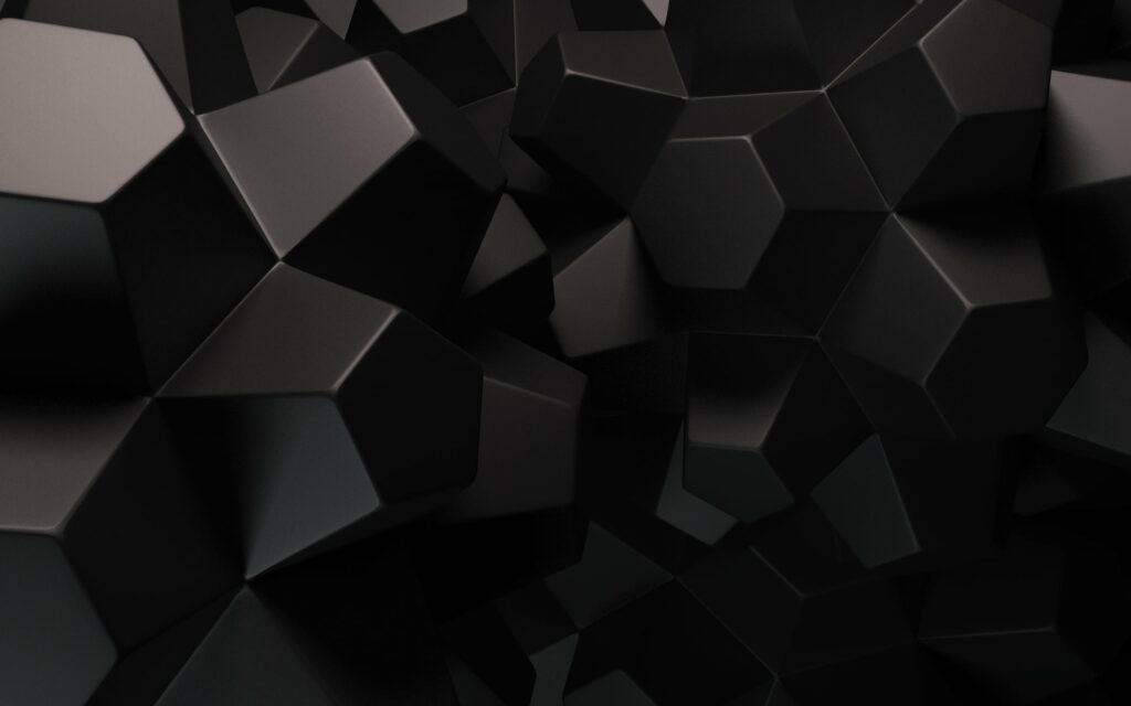 Geometric Symphony: A Captivating Abstract of Black Cubes in QHD Wallpaper