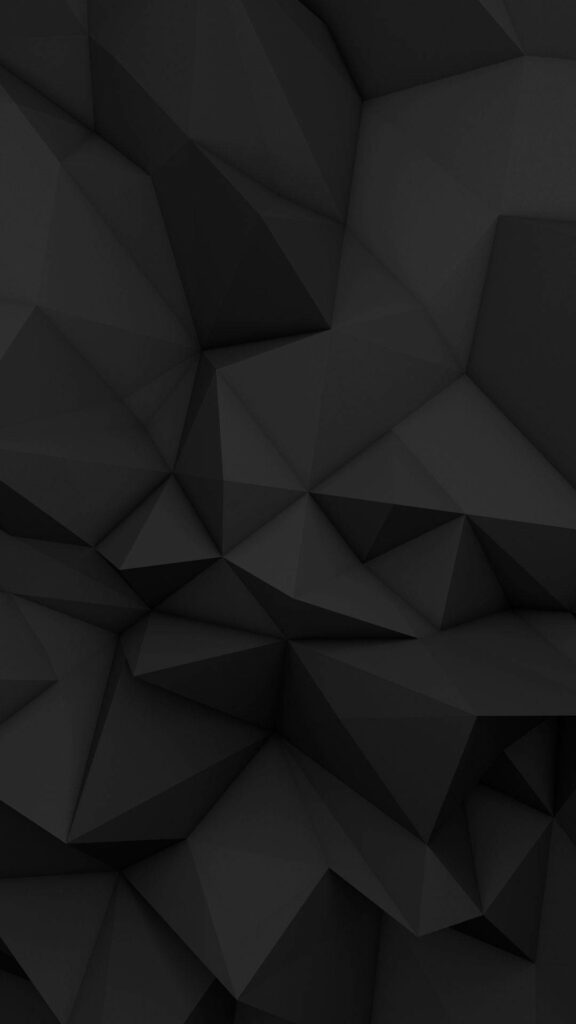 Mystifying Monochromatic Geometric Abstraction: Mesmerizing iPhone Background in Solid Black Wallpaper