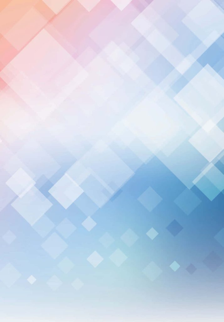 Abstract wallpaper with overlapping geometric squares on a peach to blue gradient background