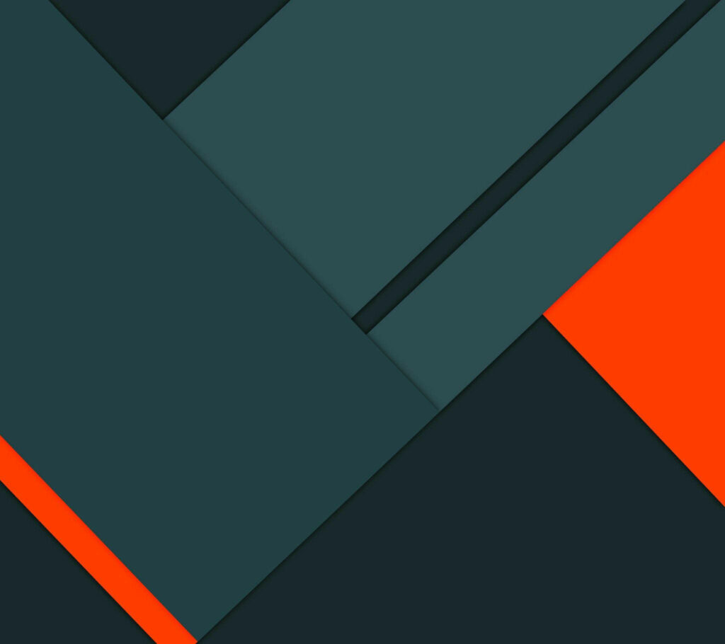 Abstract Geometric Wallpaper: Dark Gray, Teal & Orange Design