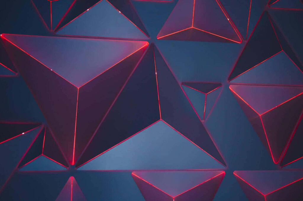 Vibrant Neon-Edged Abstract Geometric Wallpaper Background