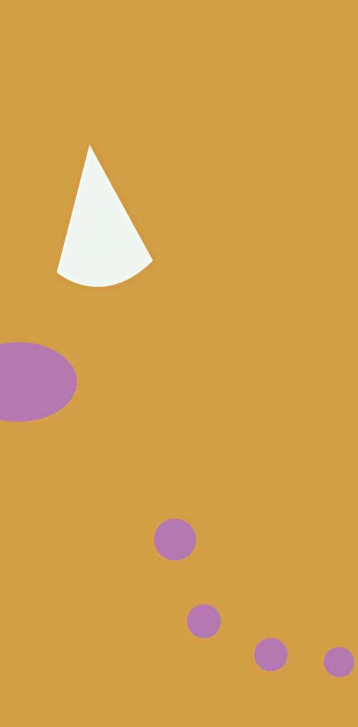 Abstract Orange Wallpaper with Geometric Shapes & Purple Ovals