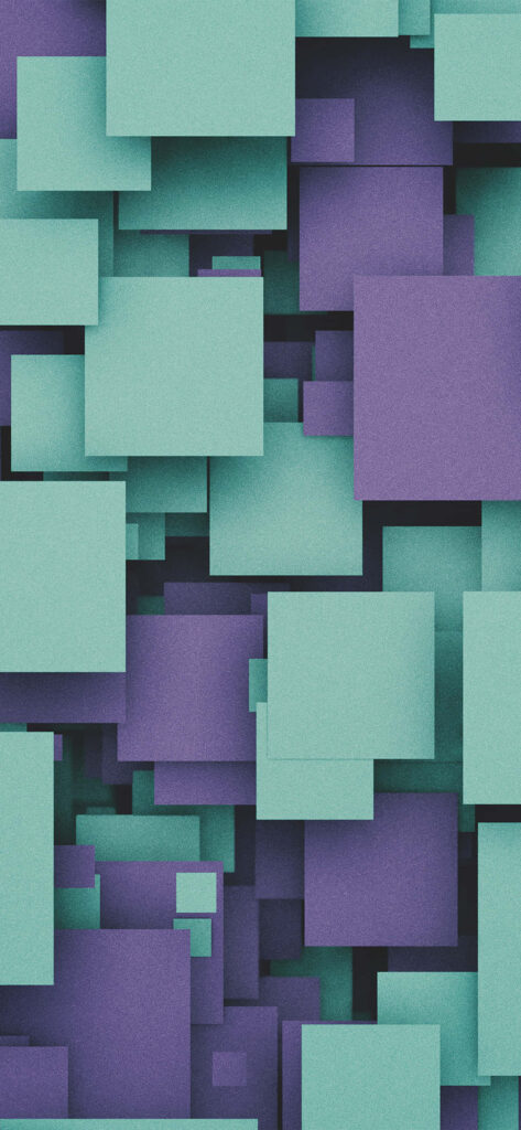 Abstract Purple & Turquoise Geometric Mosaic Wallpaper Design
