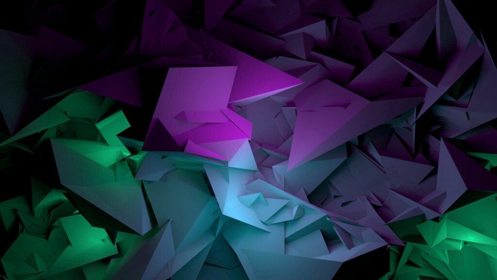 Vibrant Purple & Green Geometric Abstract Wallpaper - 1920x1080