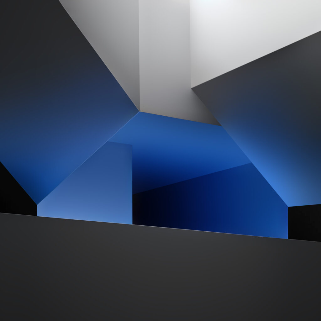Abstract Geometric Wallpaper in Blue and Gray for OnePlus OxygenOS 15