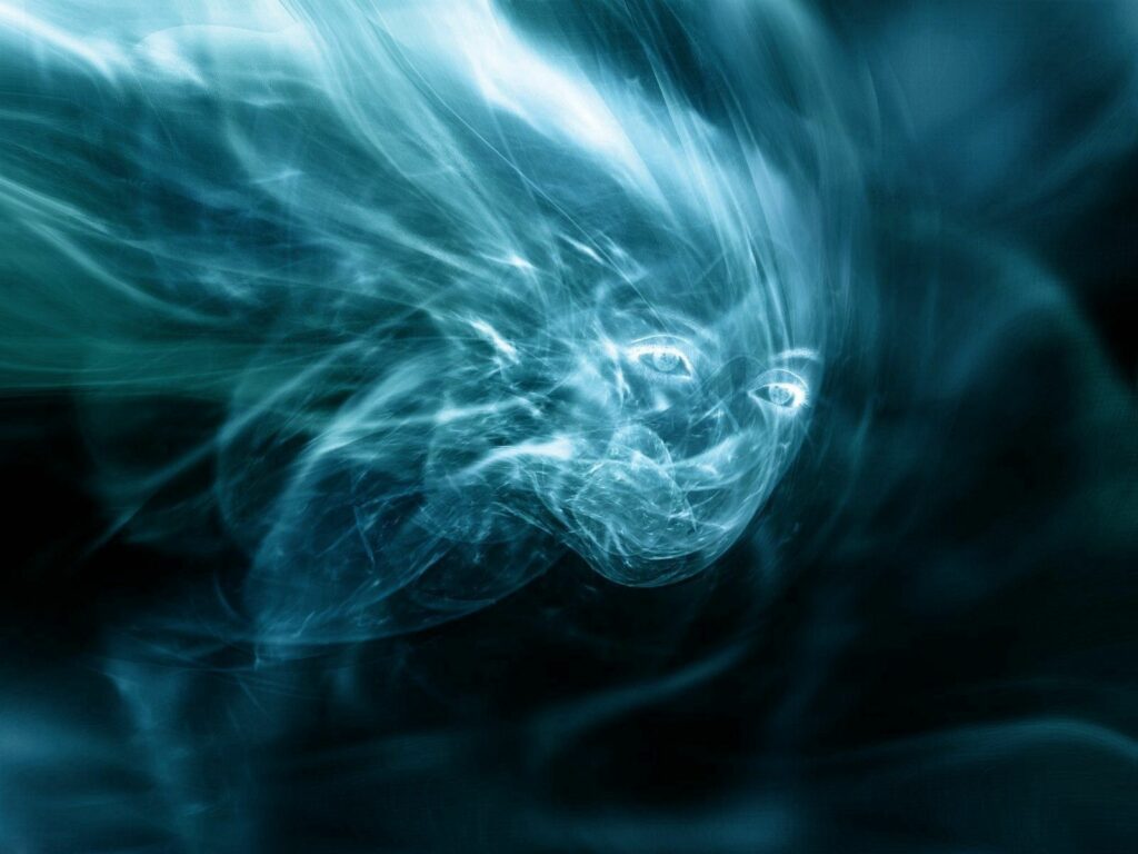 Ghostly Face Abstract Wallpaper - Ethereal Smoke Background 1600x1200