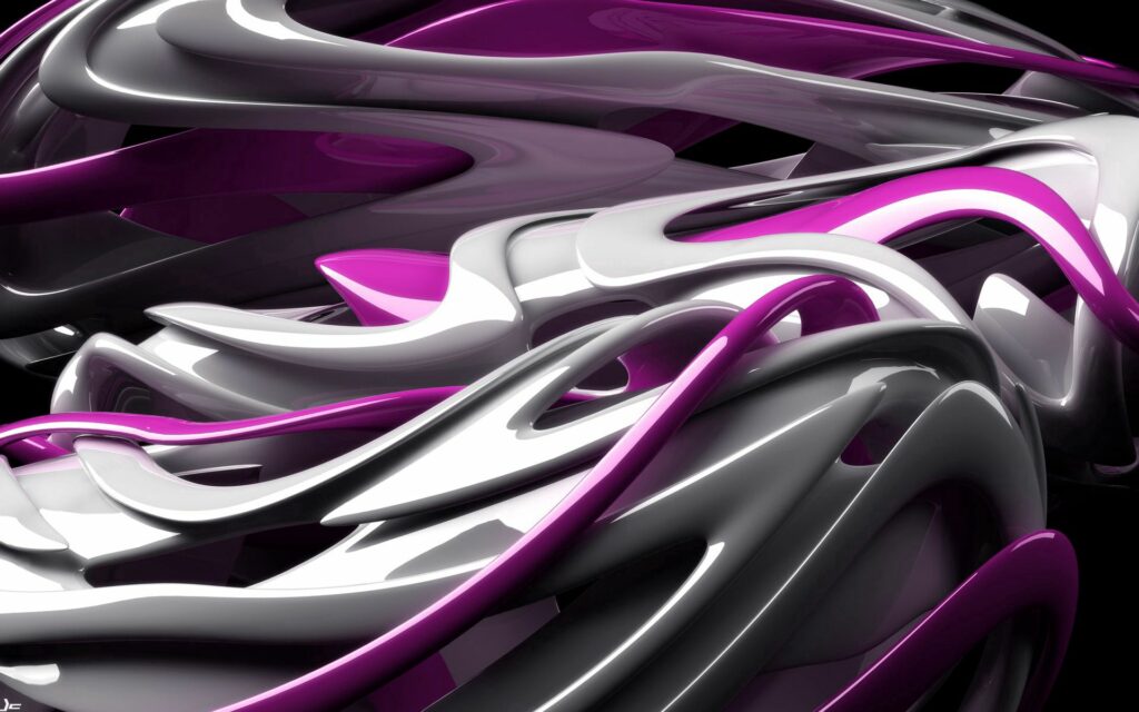 Glossy Abstract Wallpaper in Purple, White & Grey - 1920x1200