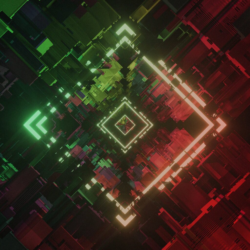 Vibrant Abstract Wallpaper: Glowing Rhombuses & Intersecting Lines