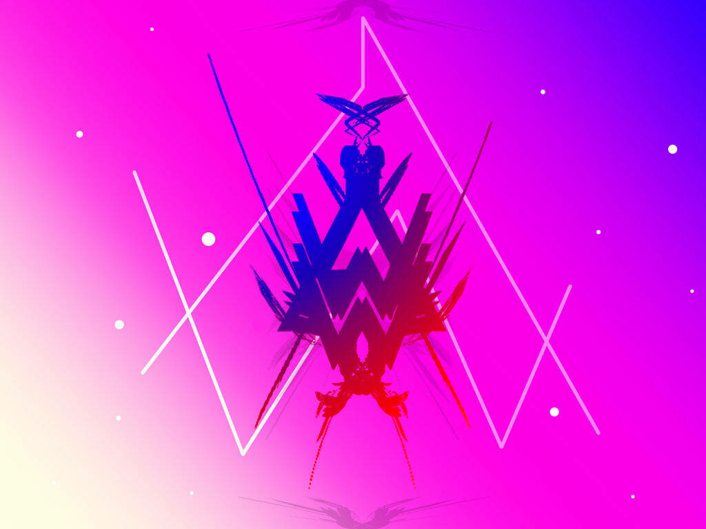 Abstract Gradient Logo of DJ Alan Walker's Initials on Colorful Background Wallpaper