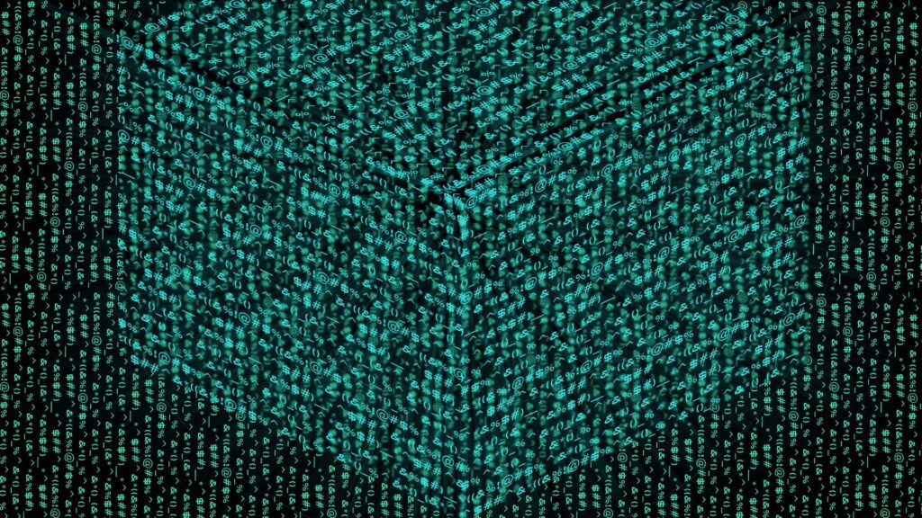 Captivating Green & Black Abstract Cube Wallpaper - 1920x1080 Background
