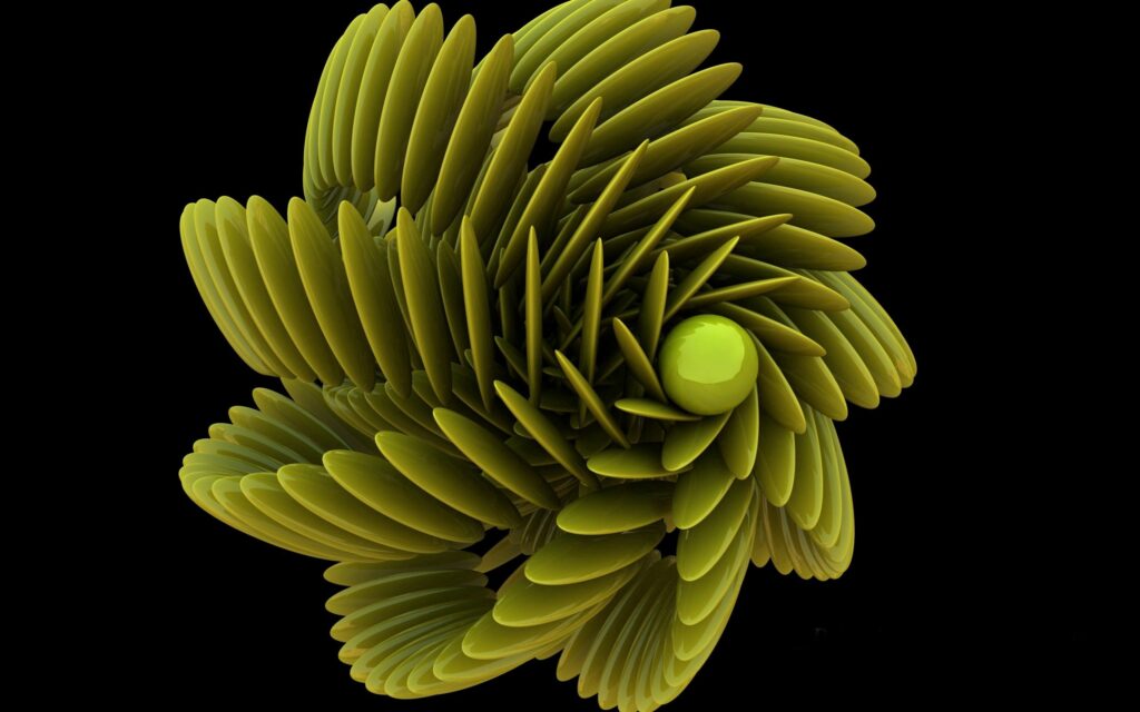Three-Dimensional Green Spiral Wallpaper | Abstract Background Design